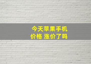 今天苹果手机价格 涨价了吗